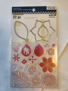 Recollections Coastal Village Clear Stamps & Die Set Flower 22 Pc New in Package - Picture 1 of 2