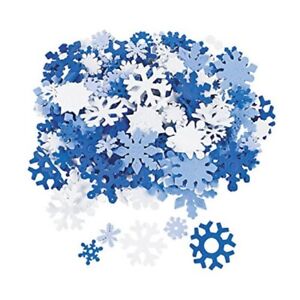 Foam Snowflake Shapes - 200 Pieces - 1 Inch to 1 3/4 Inch - New