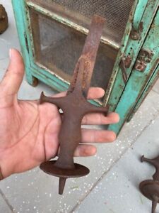 Antique Old Iron Hand Forged Sword Hilt Handle With Broken Blade Rare Original 