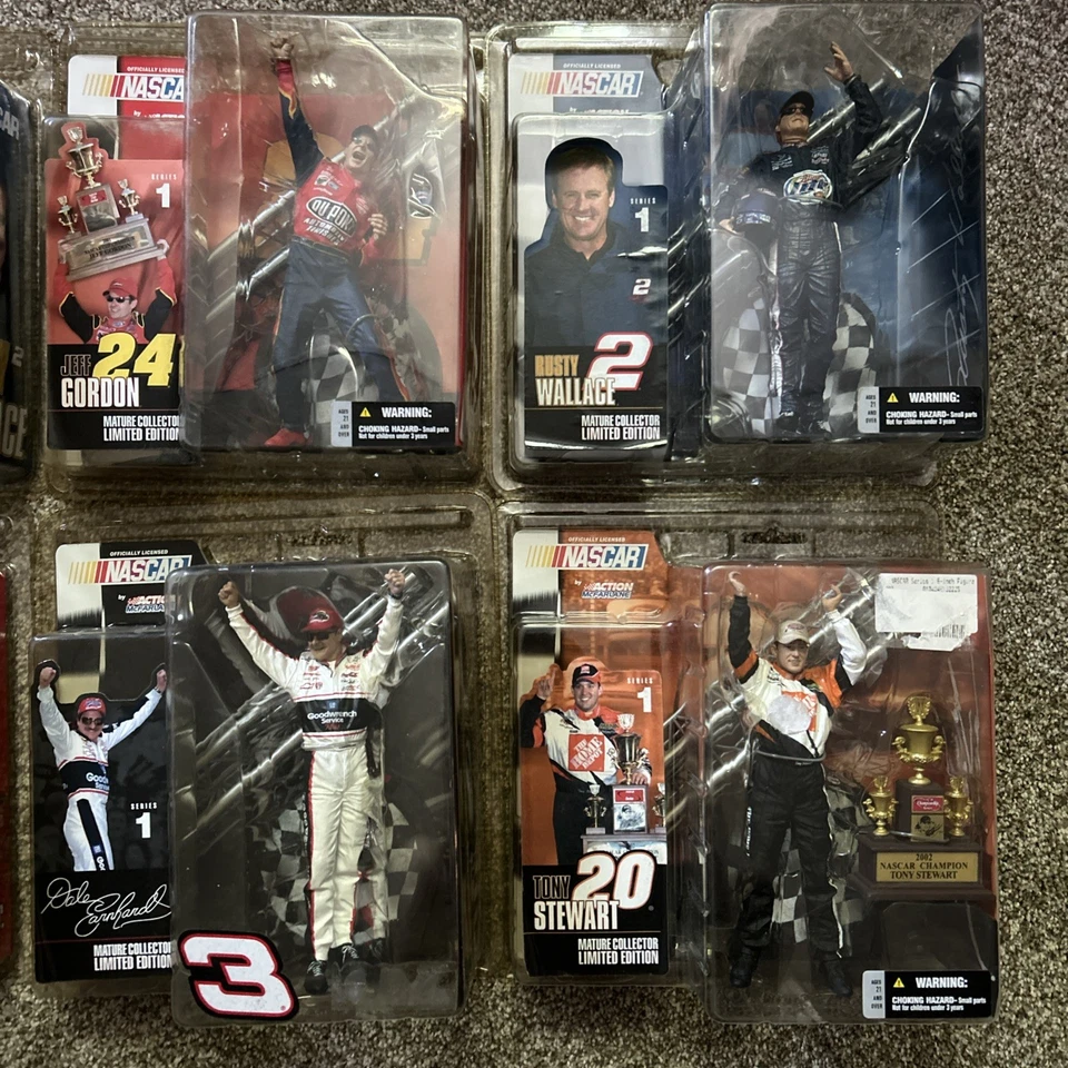 Juego Completo de 6 + 2 Variantes 2003 Serie 1 McFarlane NASCAR Earnhardt/Gordon Foto 1 de 4