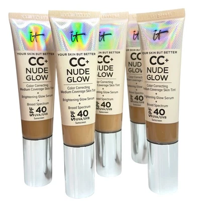 IT Cosmetics CC + NUDE GLOW SPF 40 Lightweight Foundation+Brightening Serum READ - Image 1 of 3