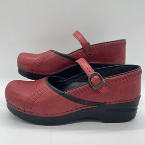 Dansko Damenschuhe 39 (8,5) Clogs Mary Jane Marcelle rot schwarz Leder bequem - Bild 1 von 15