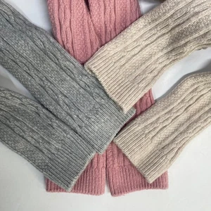 Mini Boden Cable Knit Footless Tights 3 Pack Gray Pink Beige Kids 5 6 Years - Picture 1 of 9