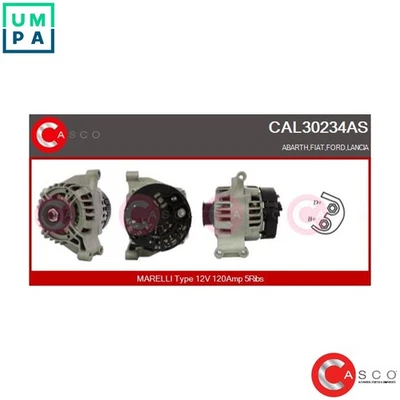 ALTERNATOR CAL30234AS FOR FIAT GRANDE/PUNTO TIPO/Hatchback IDEA 500 DOBLO/MPV - Image 1 of 4