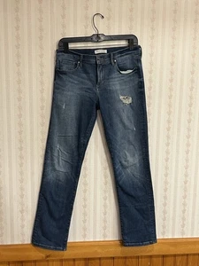 Banana Republic Straighy Jeans Damen Gr. 27 Distressed Medium Wash Stretch - Bild 1 von 10