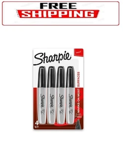 Marcadores permanentes Sharpie, punta de cincel, negro, 4 unidades - Imagen 1 de 4