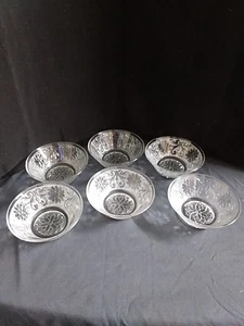 Menge 6 Anchor Hocking Klar Sandwich Glas Dessert Schüsseln - Bild 1 von 4