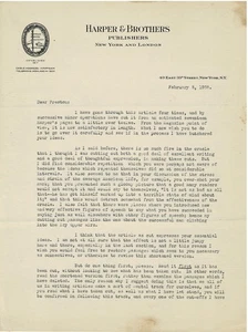 1938 BRIEFE SIGNIERT von Harpers Herausgeber FREDERICK ALLEN LEWIS an JOHN HYDE PRESTON - Bild 1 von 2
