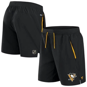 Men's Fanatics Black Pittsburgh Penguins Authentic Pro Rink Performance Shorts - Picture 1 of 3