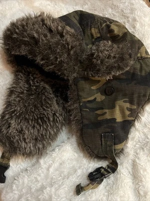 Urban Pipeline Faux Fur Trapper Hat Camouflage One Size Clean Preowned - Image 1 of 4