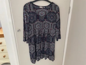 FAT FACE NAVY MIX TUNIC TOP 16 - Picture 1 of 3