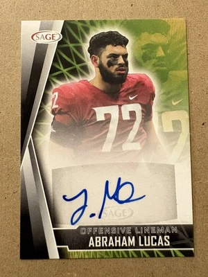 2022 Abraham Lucas Sage High Series Black Auto Rookie Card #A-AL Seahawks - Image 1 of 2