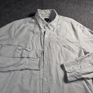 J. Crew Shirt Mens Large Gray Flex Oxford Button Down Long Sleeve Cotton Pocket - Picture 1 of 8