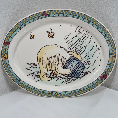 WINNIE THE POOH Hunny Pot Disney Vintage Child's Toddler Plate SELANDIA Melamine - Image 1 of 4