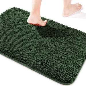 Chenille Bathroom Rugs Non-Slip Thick Plush Mat Absorbent Washable for Shower - Picture 1 of 7