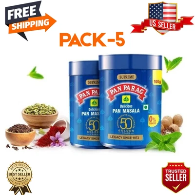 Pan Parag Export Pan Masala 5 pacotes de 100 g cada estoque fresco validade 04/2027 - Imagem 1 de 4