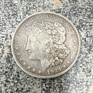 Rare 1921 Morgan Silver Dollar - KN110 (silver .900) Good Condition - Picture 1 of 3