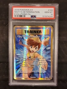2016 POKEMON XY EVOLUTIONS #108 FULL ART MISTY'S DETERMINATION PSA 10 - Picture 1 of 2