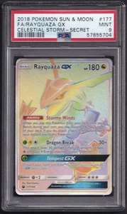 Pokémon Rayquaza GX Rainbow Secret Rare Celestial Storm 177/168 PSA 9 Mint EN - Picture 1 of 1