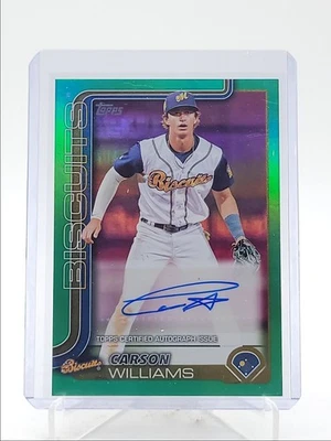 CARSON WILLIAMS 2025 TOPPS PRO DEBUT AUTOGRAPH GREEN FOIL AUTO /99 Q1940 - Image 1 of 2