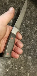 6 Inch Damascus Steel Boning Knife with Denim Micarta Handle - Picture 1 of 9