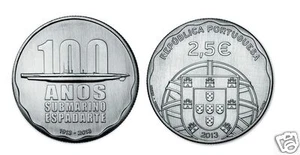 manueduc   PORTUGAL  2013  2,5 EUROS  100 años Submarino Espadarte  Nuevos - Picture 1 of 1