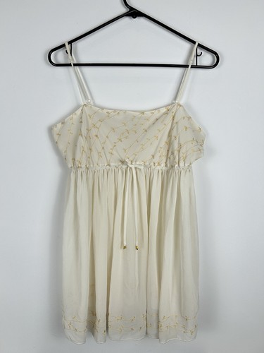 UNDERCOVER Victoria’s Secret Babydoll Vestito Slip Crema Avorio Oro Ricamo Fata Medium