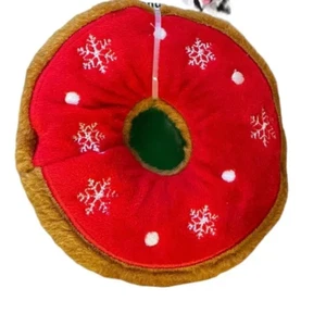 Juguete Spot Holiday Copo de Nieve Rojo Festivo Sabroso Donut 5" Cuerpo Completo Chirrido Perro Mascota - Imagen 1 de 1