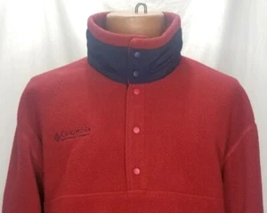 Vintage Columbia Snap T Fleece Pullover Red Blue Large Portland Oregon USA - Picture 1 of 7