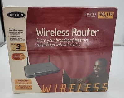 Belkin Wireless Router 802.11g P56949-B 2.4 GHz 4 Ports New/Sealed - Image 1 of 4