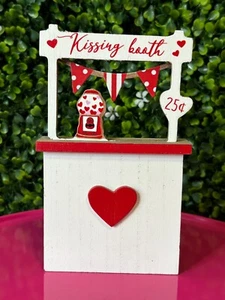 Kissing Booth Valentine's Day Holiday Decor 5.5" (H) x 3.25" (L) x 0.75" (W) - Picture 1 of 8