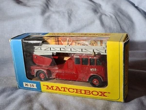 Matchbox Kingsize K15 MERRY WEATHER FIRE ENGINE Lesney Vintage Toy Model W/ Box - Picture 1 of 11