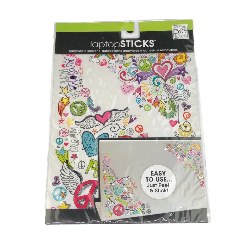 Laptop Stickers me & my BIG ideas Laptop STICKS Removable “Peace & Love” - Image 1 of 4