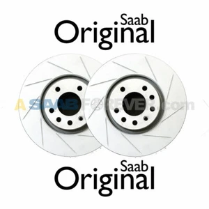 NUEVO GENUINO SAAB 9-3 VIGGEN JUEGO DE ROTOR DELANTERO RANURADO OEM FRENO DE DISCO 5084769 - Imagen 1 de 3