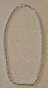 18 in Rope Chain Necklace .925 Solid Sterling Silver Italy with Diamond chips - Picture 1 of 4