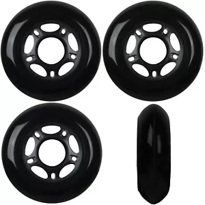 Inline Skate Wheels 84mm 82A Black Outdoor Racing Size Rollerblade 4 Pack - Picture 1 of 4