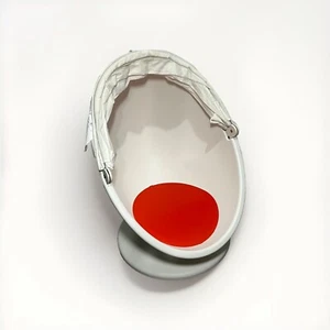 Kids Modern Swivel Pod Egg Chair W/ Pull Down Cover White Orange IKEA Ps Lömsk - Picture 1 of 3