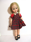 Effanbee 1960 Blonde Girl Doll Blue Sleep Eyes Outfit Red Dress Black Shoes Vtg