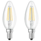 2 X Osram Led Filament Lamps Candles 4W=40W E14 Clear 470Lm Neutral White 4000K