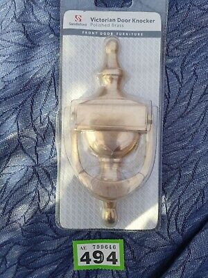 High Quality Heavy Duty Victorian Front Door Knocker Polished Brass New Sealed  • 5.81€