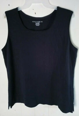 Camiseta sin mangas MOUNTAIN LAKE para mujer, XL, mezcla de algodón azul marino liso,  Foto 1 de 3