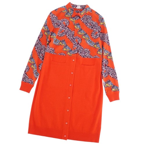 HERMÈS Abito Hermes seta twill lana cashmere maglia taglia 38 multicolore autentico