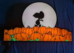 The Great Pumpkin Charlie Brown Snoopy Halloween Decoration Light Box - Picture 1 of 4
