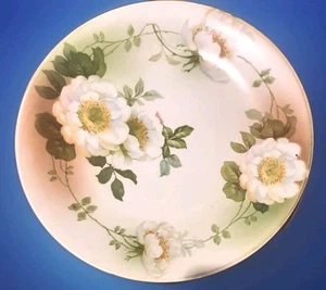 Antique PSAG Bavaria Porcelain Platter 16 With White Peonies Hand Painted 11 7/8 - Picture 1 of 12