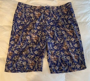 Hreski Men's Blue Paisley Lightweight Outdoor Golf Shorts - Size 34 - Picture 1 of 6