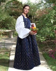  MEDIEVAL RENAISSANCE FLEUR DE LIS DRESS - Picture 1 of 3