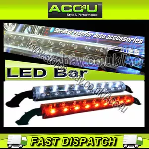 12 V Auto blinkend rot weiß superhell Thunderbolt LED Licht einzelne Röhre Leiste - Bild 1 von 1