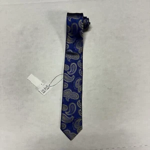 $195 New ITALO FERETTI 100% Silk Handmade in Italy Men's Casual Blue Neck Tie - Picture 1 of 7