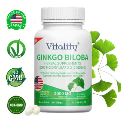 Ginkgo Biloba 2000 mg, Feuille de Ginko Biloba, Mémoire et Concentration - Photo 1/4