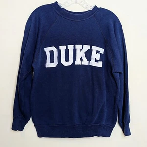 Duke University VTG 70s Velva Sheen Devils Block Logo Crewneck Sweatshirt Small - Picture 1 of 6